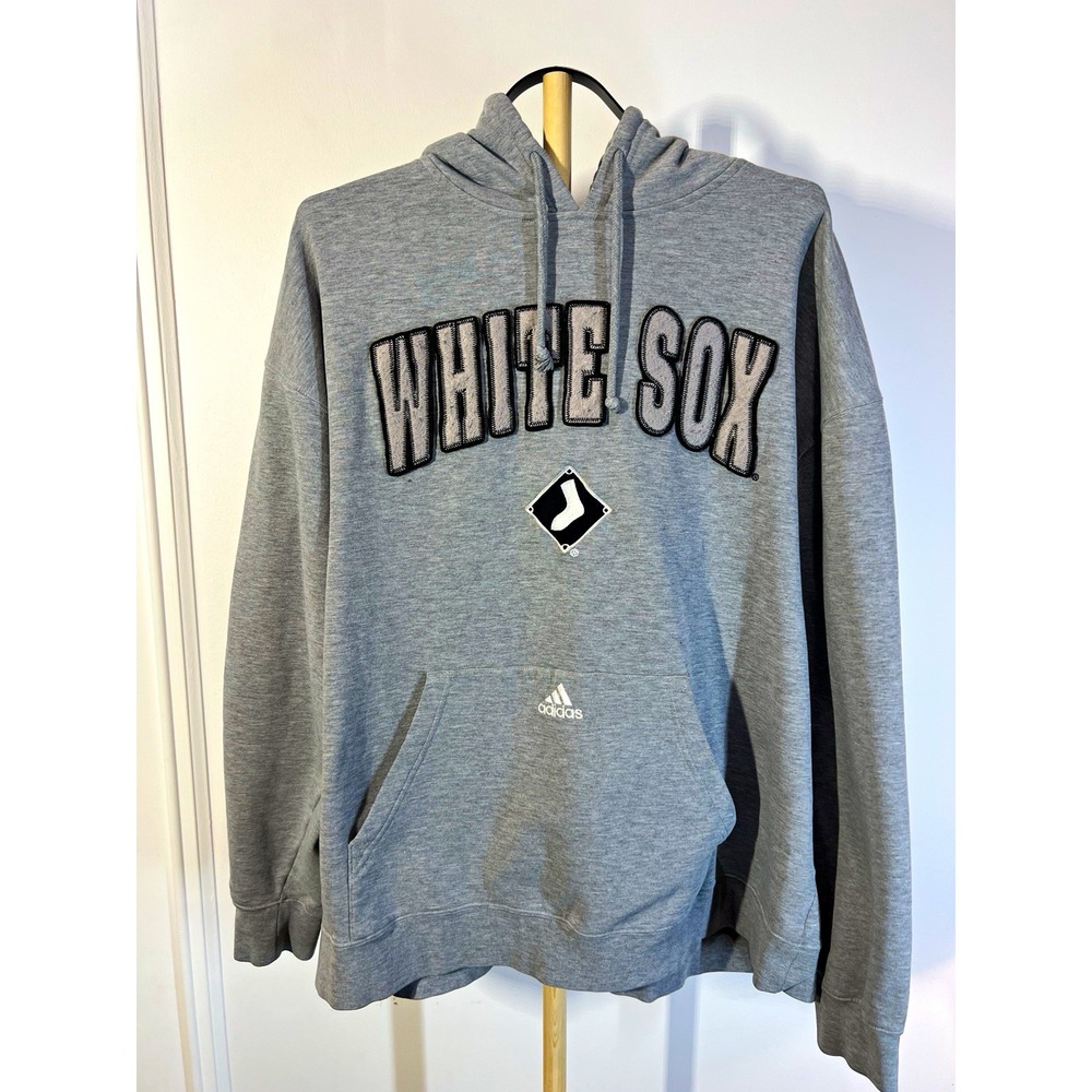 adidas Chicago White Sox Hoodie Mens Gray MLB Baseball Pullover Sweatshirt XL